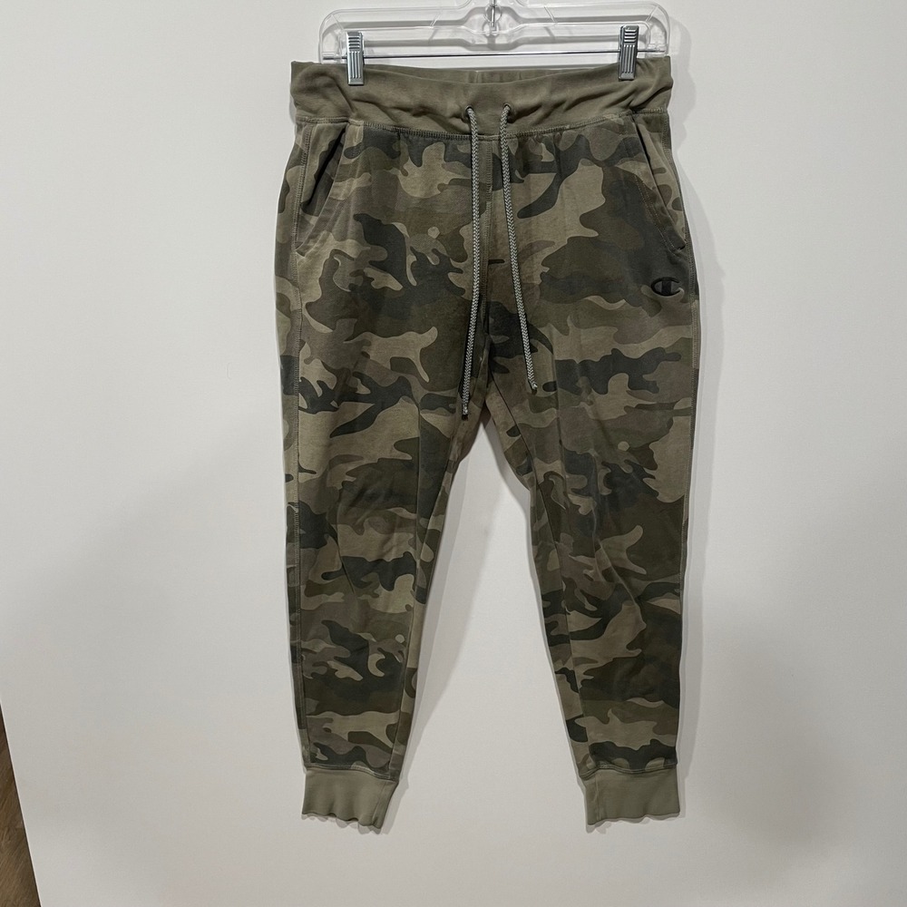 Champion Camo Jogger Sweatpants Mens Small S‎ Green Camouflage Athletic Comfort